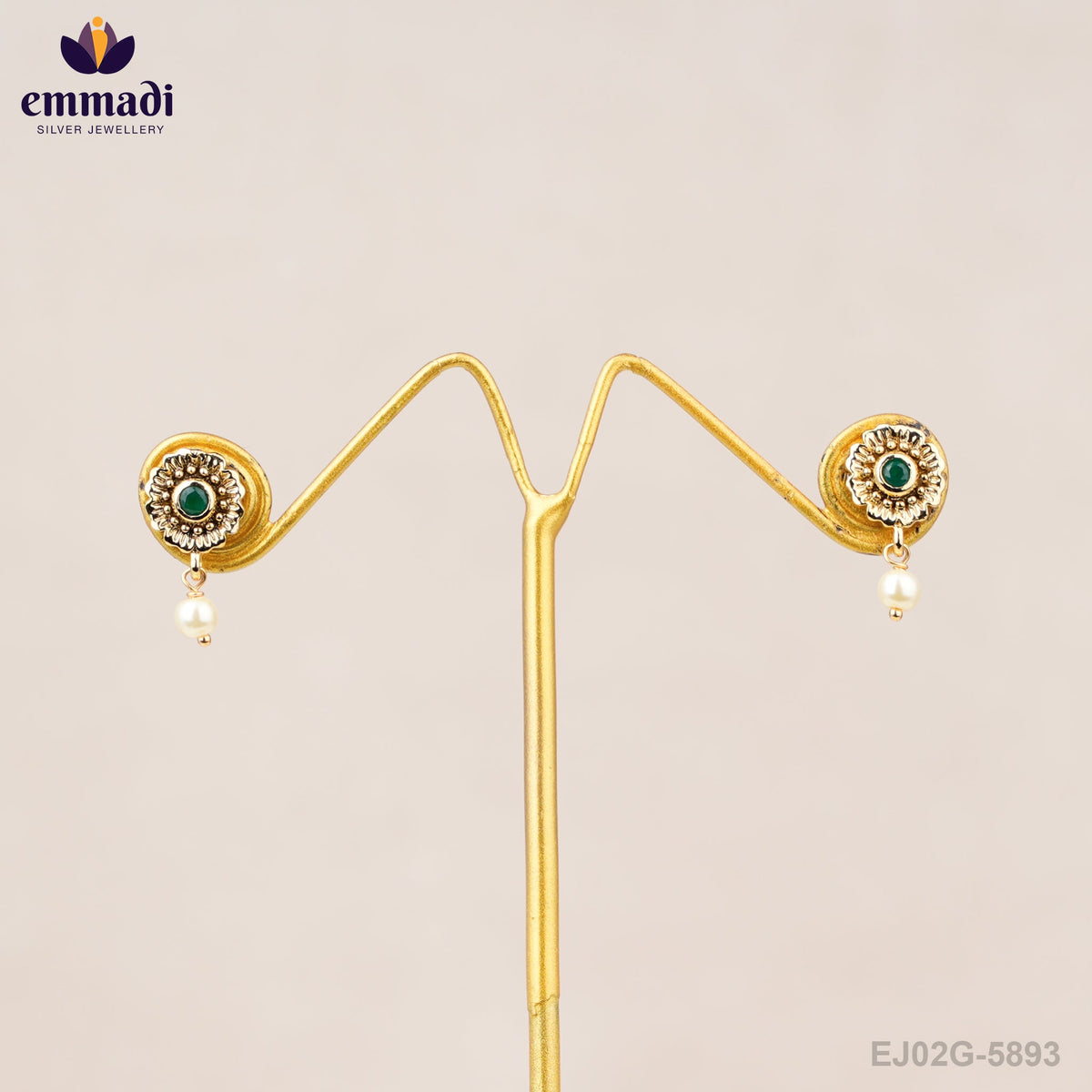 Indrani's Jewellery: Premium Antique Green Studs