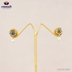 Indrani's Jewellery: Premium Antique Green Studs