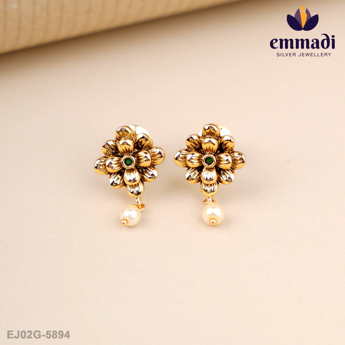 Hemlata Premium Antique Green Studs