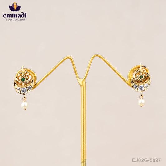 Indrani's Jewellery: Premium Antique Green Studs
