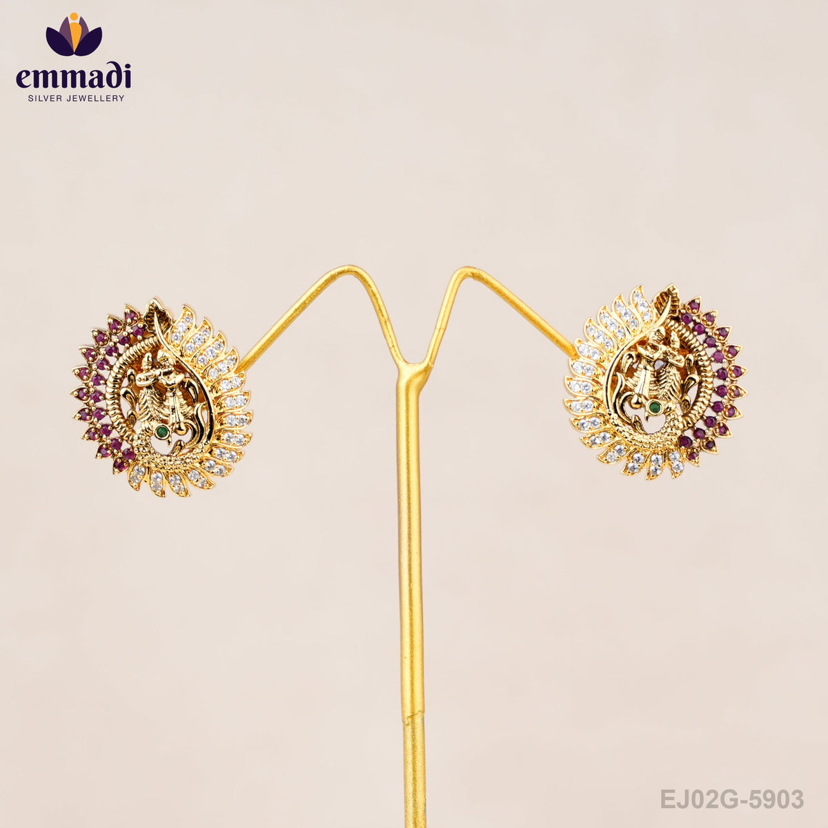 Devi's Aabharan - Premium Antique Pink Studs