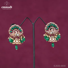 Ratna Jewels - Victorian Green Buttalu Handcrafted with Pure Gold Plating