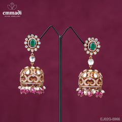 Ratna Jewels - Victorian Green Buttalu Handcrafted with Pure Gold Plating