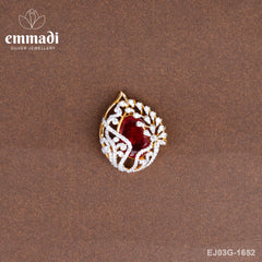 Janitha Premium Cz Red Pendant