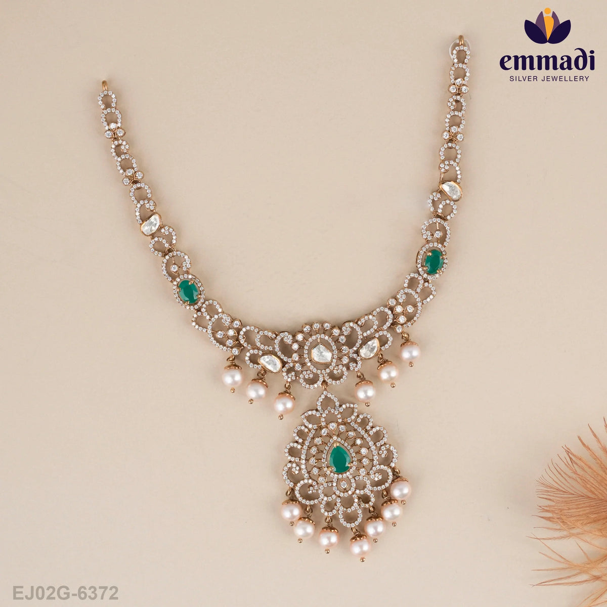 Kalpaka Victorian Green Necklace