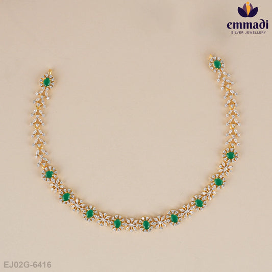 Khusila Cz Green Necklace