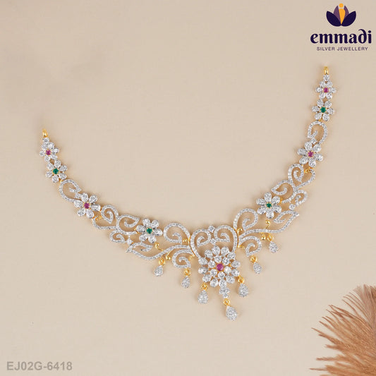 Kinnara Cz Multi Necklace