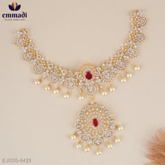 Kuchika and Kumaria Premium Cz Necklace and Hangings Set