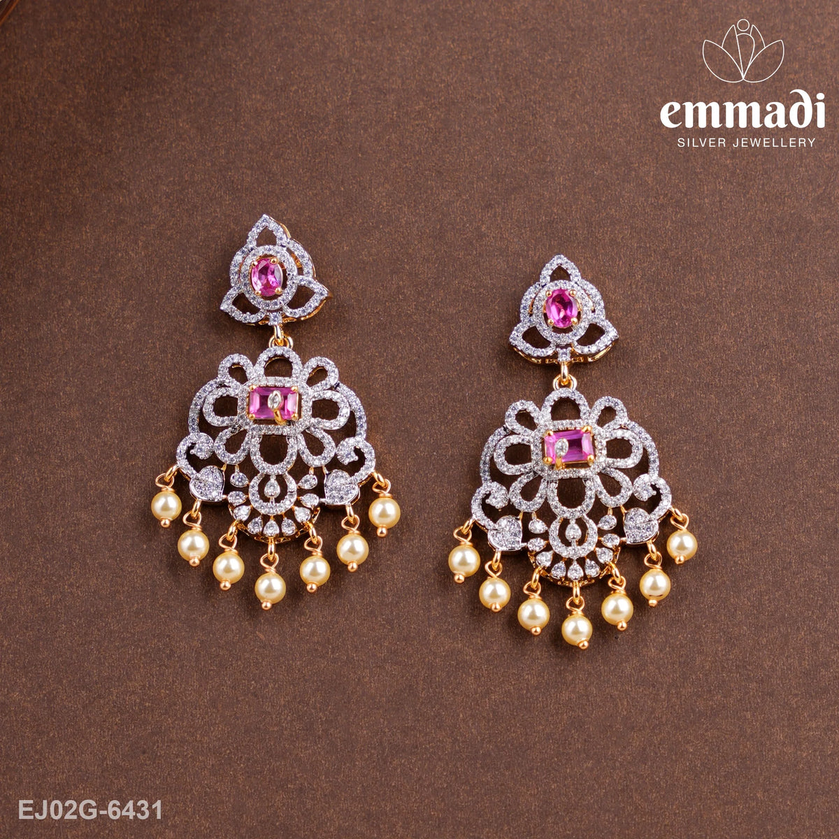 Kunjana Premium Cz Pink Hangings