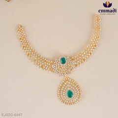 Bharathi Elegant Premium Green CZ Necklace