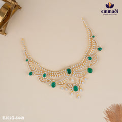 Lambika Premium Cz Green Necklace