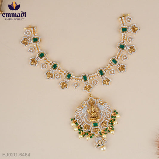 Lokajna Premium Cz Green Necklace