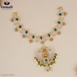 Lokajna and Lubaina Premium Cz Green Necklace and Hangings Set