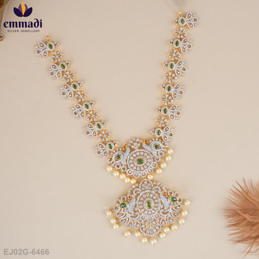Bhavani Elegant Green CZ Necklace