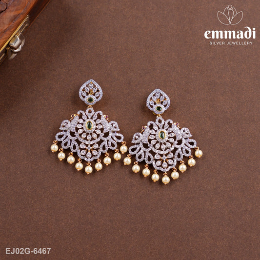 Chaitanya Elegant Green CZ Hangings
