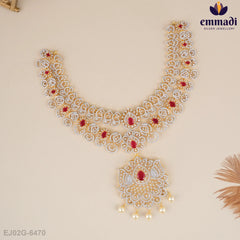 Chandana Elegant Premium CZ Necklace with Hangings