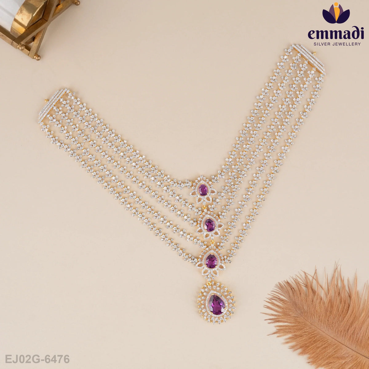 Charitha Radiant Pink CZ Necklace