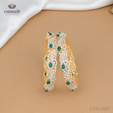 Suman Bangles Premium CZ Green Elegance