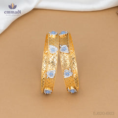 Yamuna Bangles Premium CZ Blue Elegance