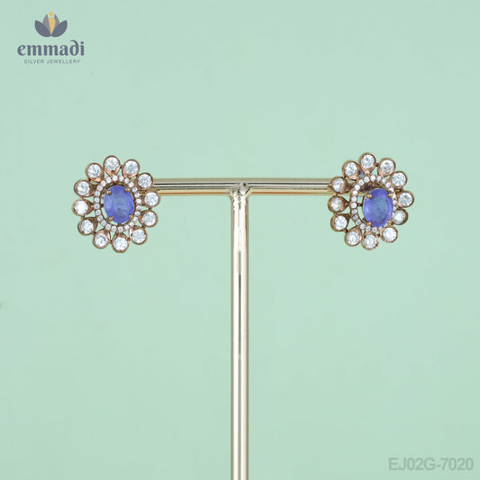 Aalaya Elegant Blue Victorian Studs