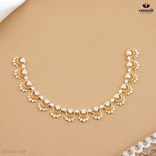 Elegant CZ Necklace and Premium Silver Hangings by Veena and Versha