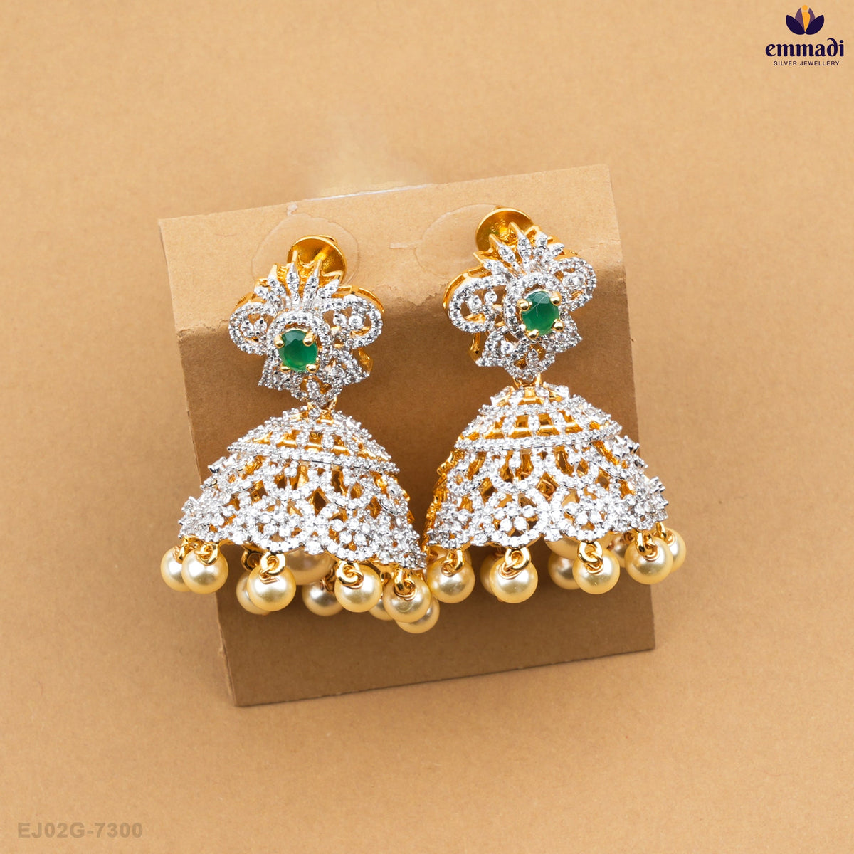 Anvika Exquisite Green CZ Silver Jewellery