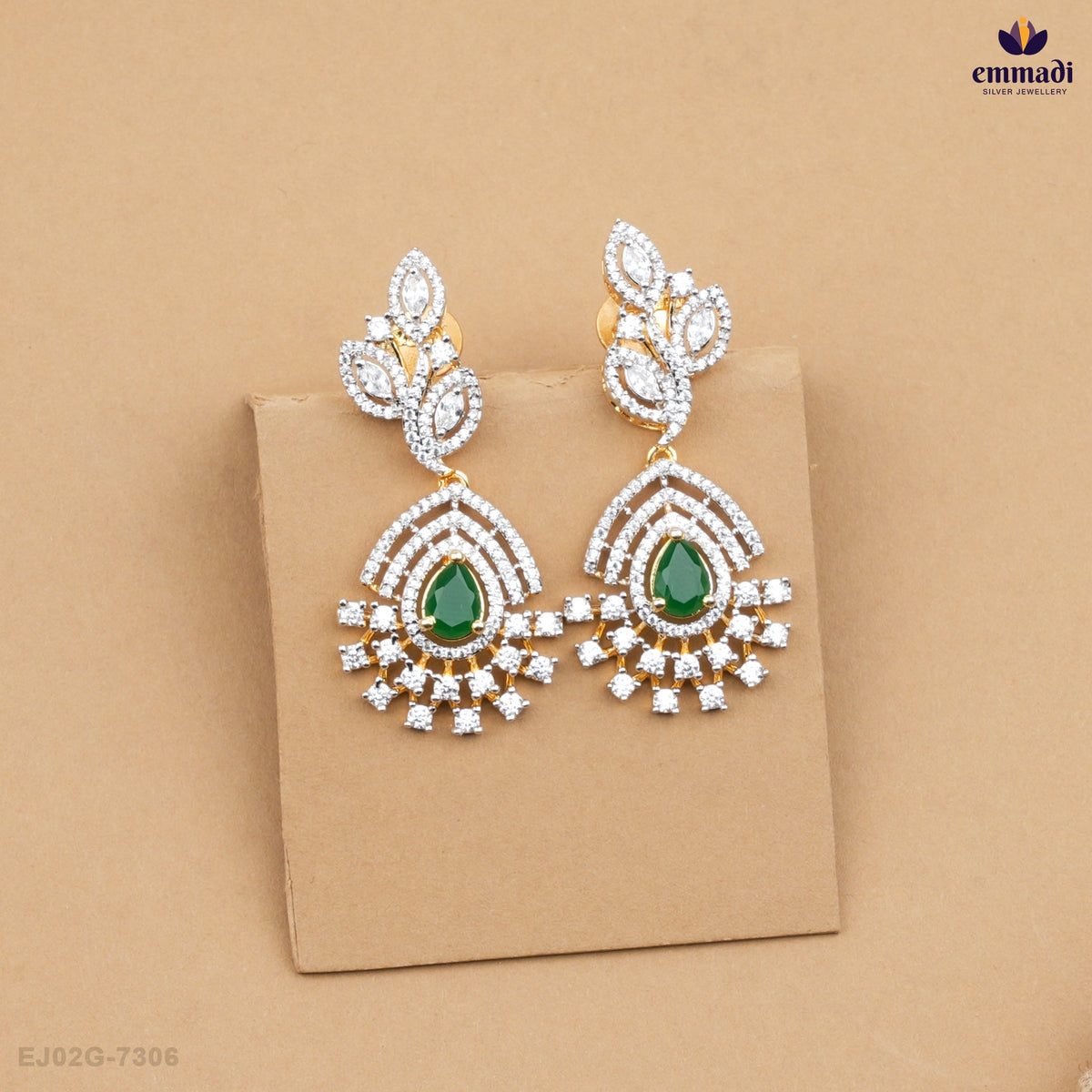 KALIKA Elegant Green CZ Hangings