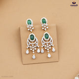LALIMA & MUKTI Elegant Exquisite Green CZ Necklace and Hangings Set