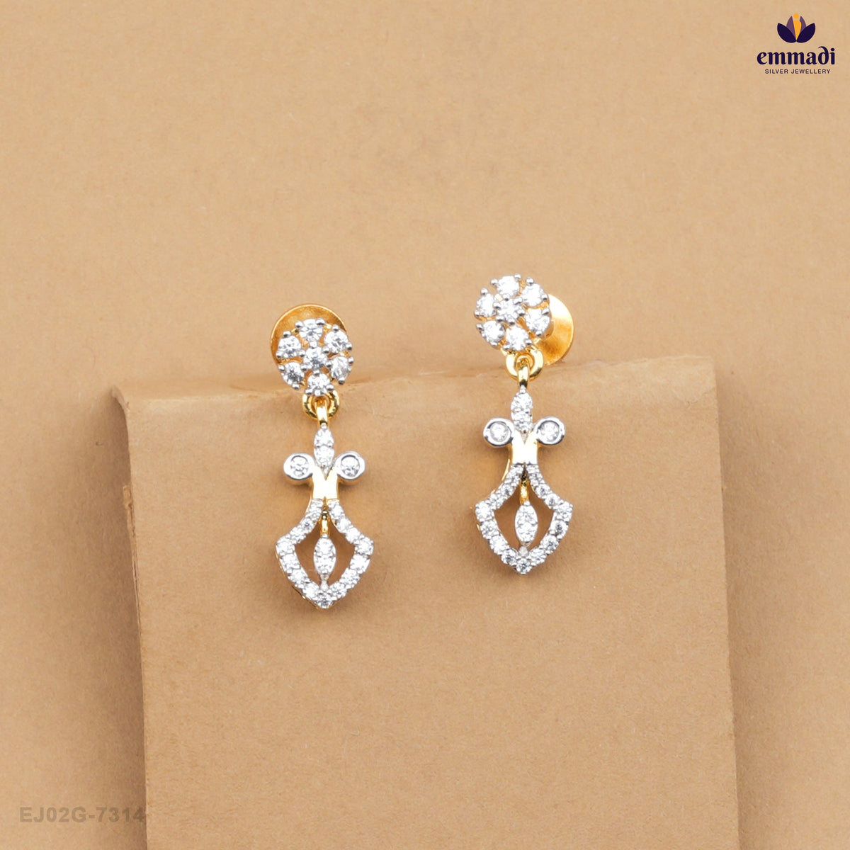 SHYLA Exquisite White CZ Silver Hangings