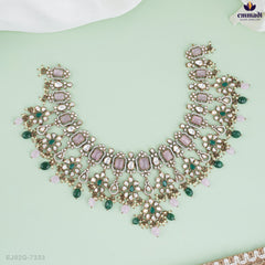 Gurleen Exquisite Victorian Green Necklace