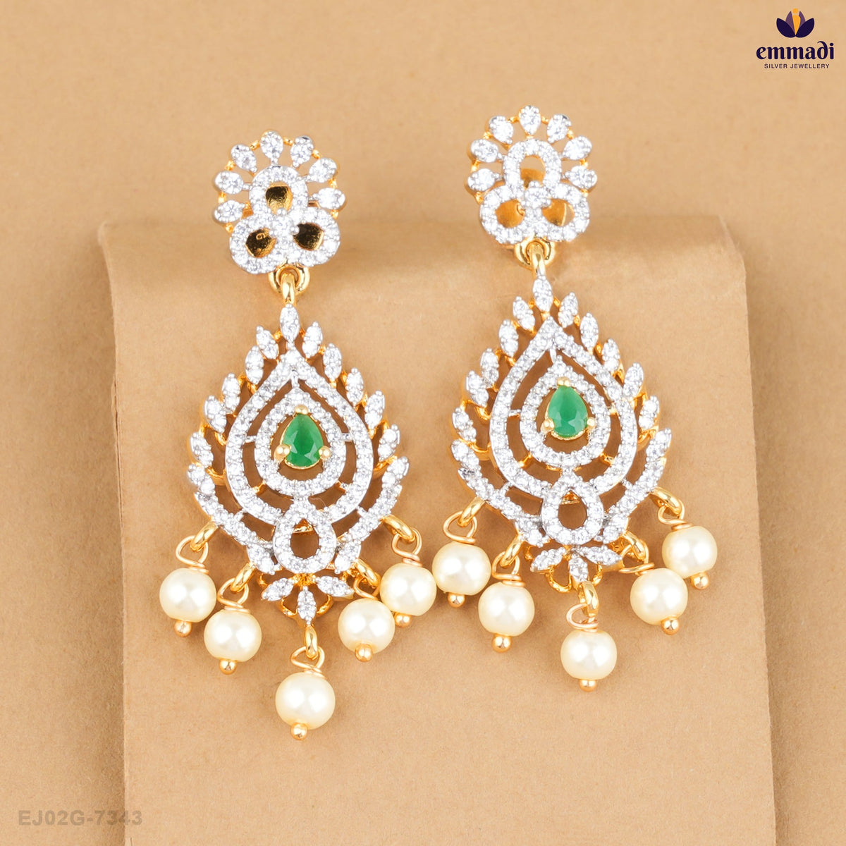 HRIDAYA Premium Green CZ Hangings