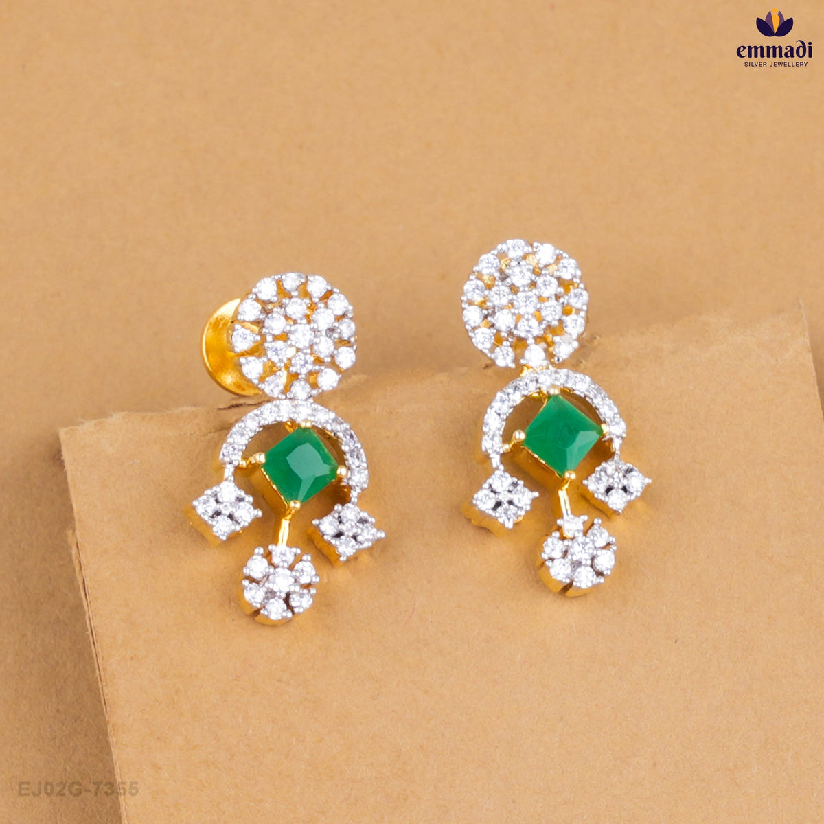 Meghali Premium Green CZ Hangings Jewelry