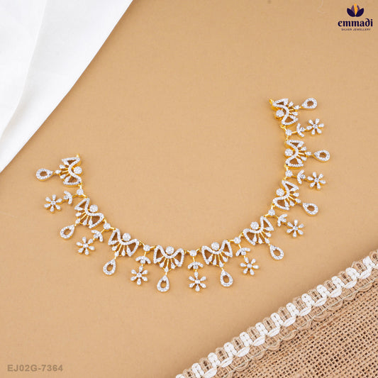 Title: DHVANI Silver Necklace Premium CZ Elegance