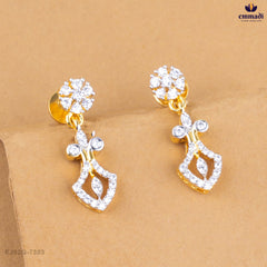 SRIJA Exquisite White CZ Hanging Earrings