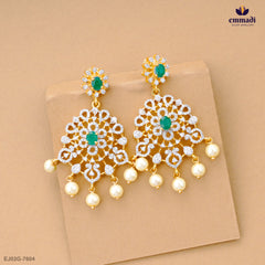 DEEKSHANA Premium CZ Green Hangings Jewelry