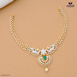 DEEPANWITA Exquisite Green Premium CZ Necklace