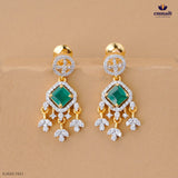 DEIVEEKA Silver Jewelry Premium Green CZ Hangings
