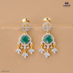 DEIVEEKA Silver Jewelry Premium Green CZ Hangings