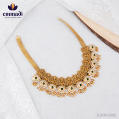 NAAN White Necklace - Handcrafted Indian Jewelry with Pure Gold Plating