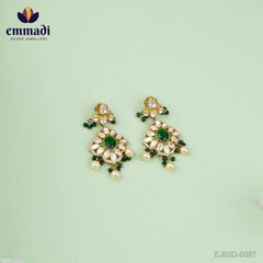 Leela's Moissanite Green Hangings - Handcrafted Jewellery