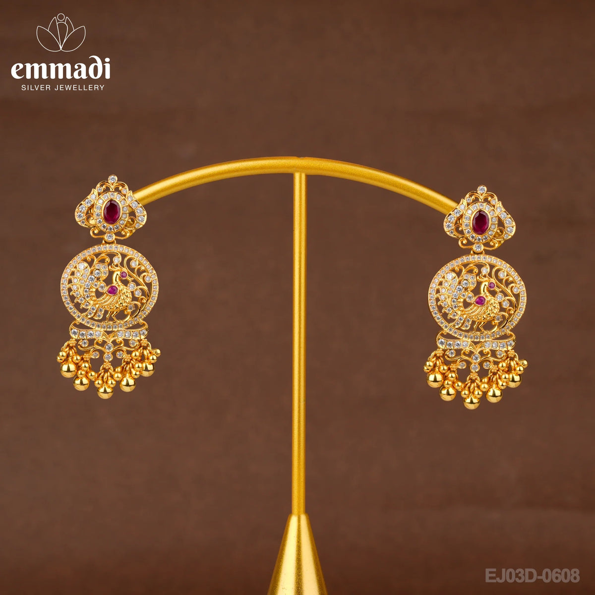 Rajeshwari Jewels: CZ Red Hangings