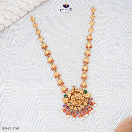 Bhanweri Nakshi Long Necklace: Pink Elegance