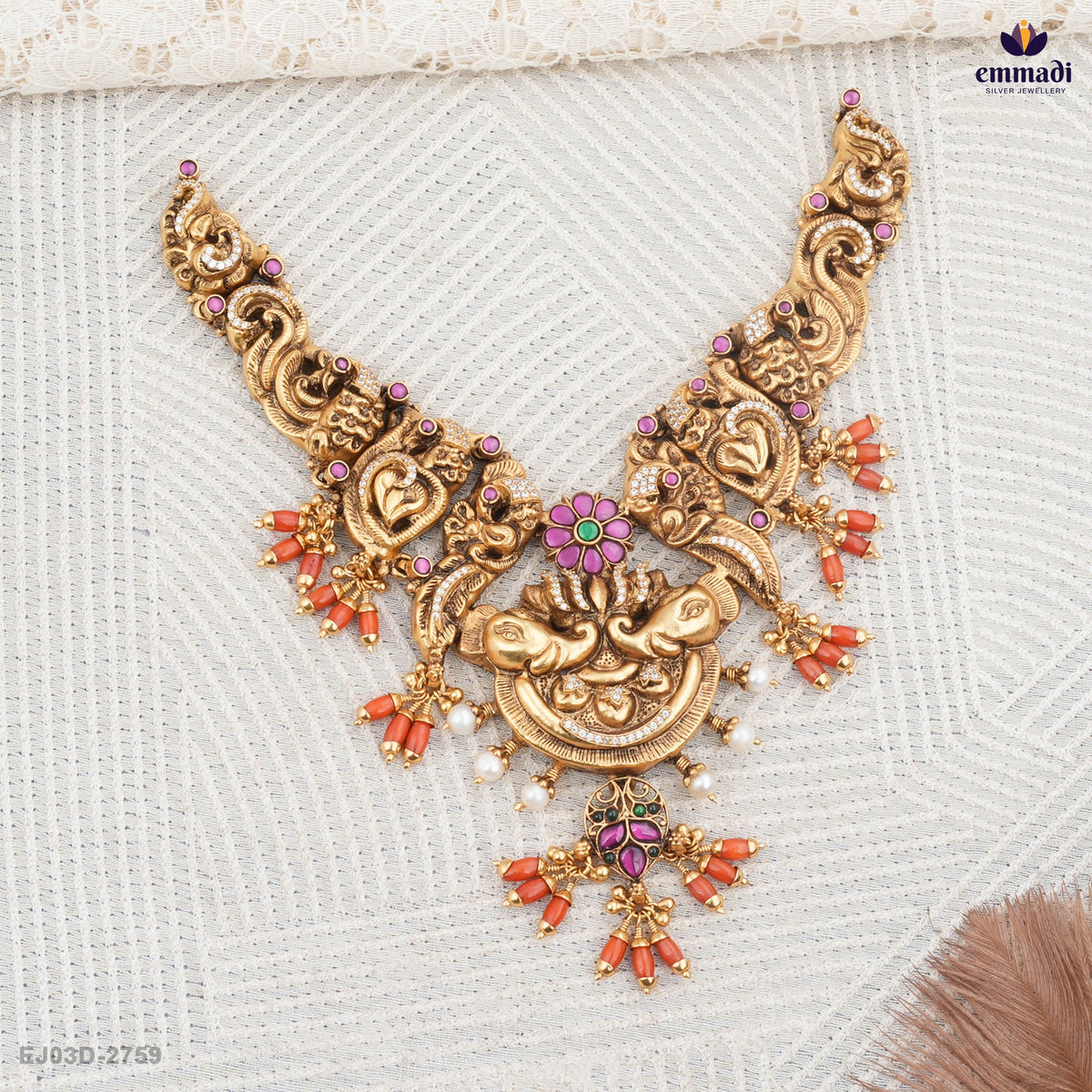 Ashra Pagadam: Stunning Multi-Colored Kundan Necklace