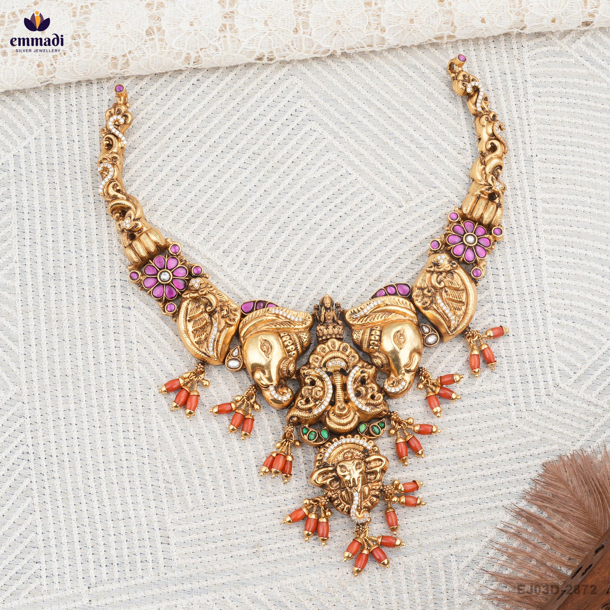 Arshla Radiant Multi-Color Kundan Nakshi Necklace