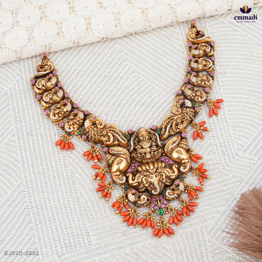 Anu's Exquisite Pagadam Kundan Nakshi Necklaces