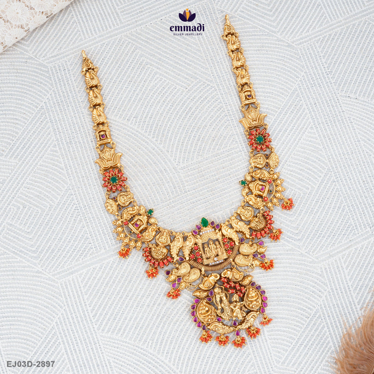 Anjila Pagadam Long Necklace Nakshi