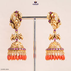 EIRAVATHI Enchanting Pink Kundan Nakshi Buttalu