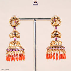 EKAPARNIKA Exquisite Pink Kundan Nakshi Buttalu