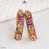 ETHAYA Elegant Pink Kundan Nakshi Bangles