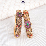 FILOMINA Exquisite Pink Kundan Nakshi Bangles